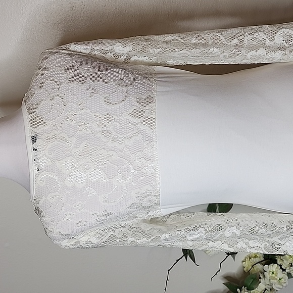 NEW White Windsor Lace Dress Bridal Evening Elegant Classic Demure Vintage Vibe - Picture 8 of 15